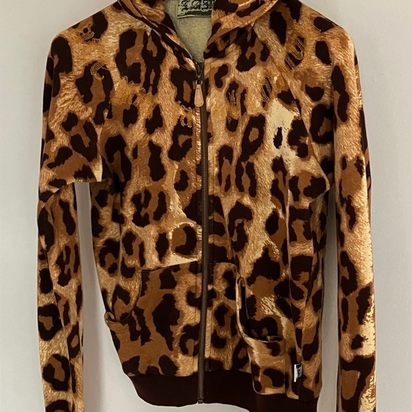 New condition Gwen Stefani L.A.M.B Vintage Iconic Cotton Leopard Print Hoodie M - Picture 1 of 7